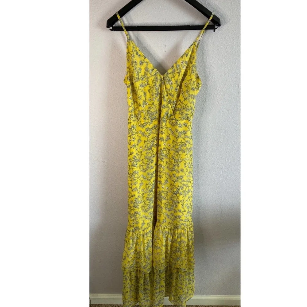 Banana Republic Yellow Floral Maxi Dress - Size 8 - Picture 5 of 10